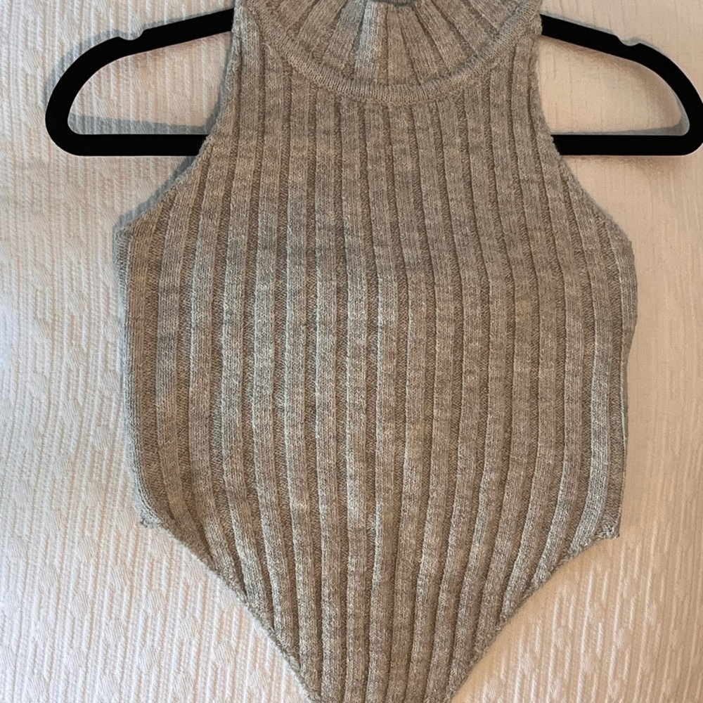 Fashion Nova Gray Turtleneck Halter